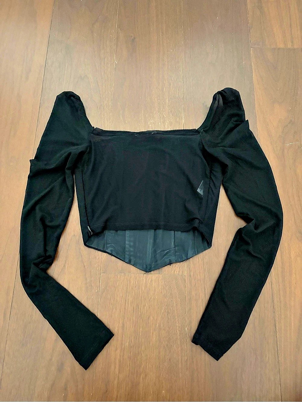 Princess Polly black corset top with mesh back